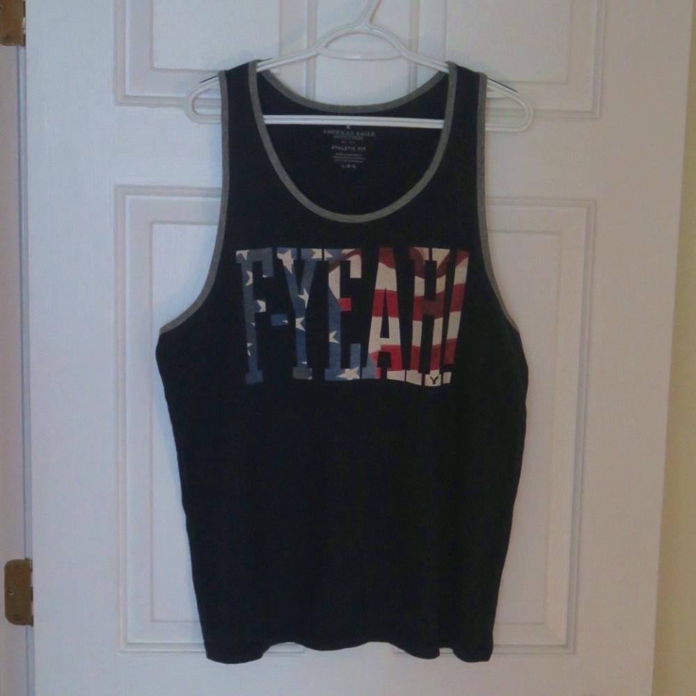 American Eagle Outfitters F-YEAH USA Flag Tank Top
